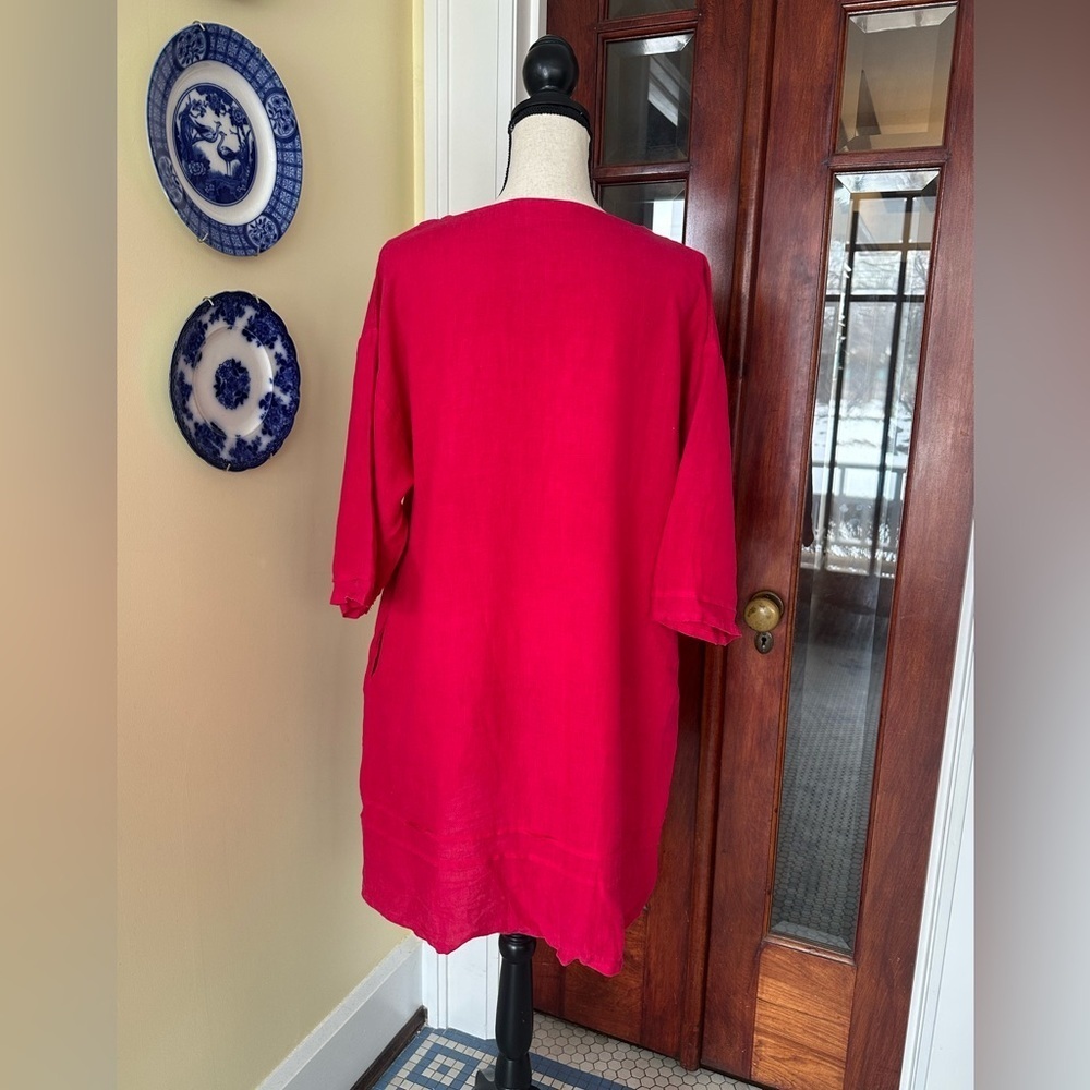 Bryn Walker | Lightweight Linen V-Neck Shift Dress, Size S - Picture 2 of 10